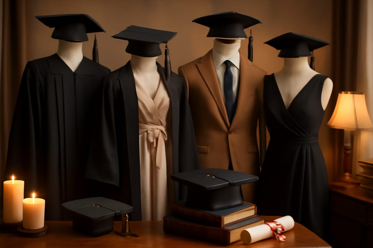 Graduation ceremony clothing collection from DreamEase Apparel featuring stylish and elegant outfits perfect for graduation events
